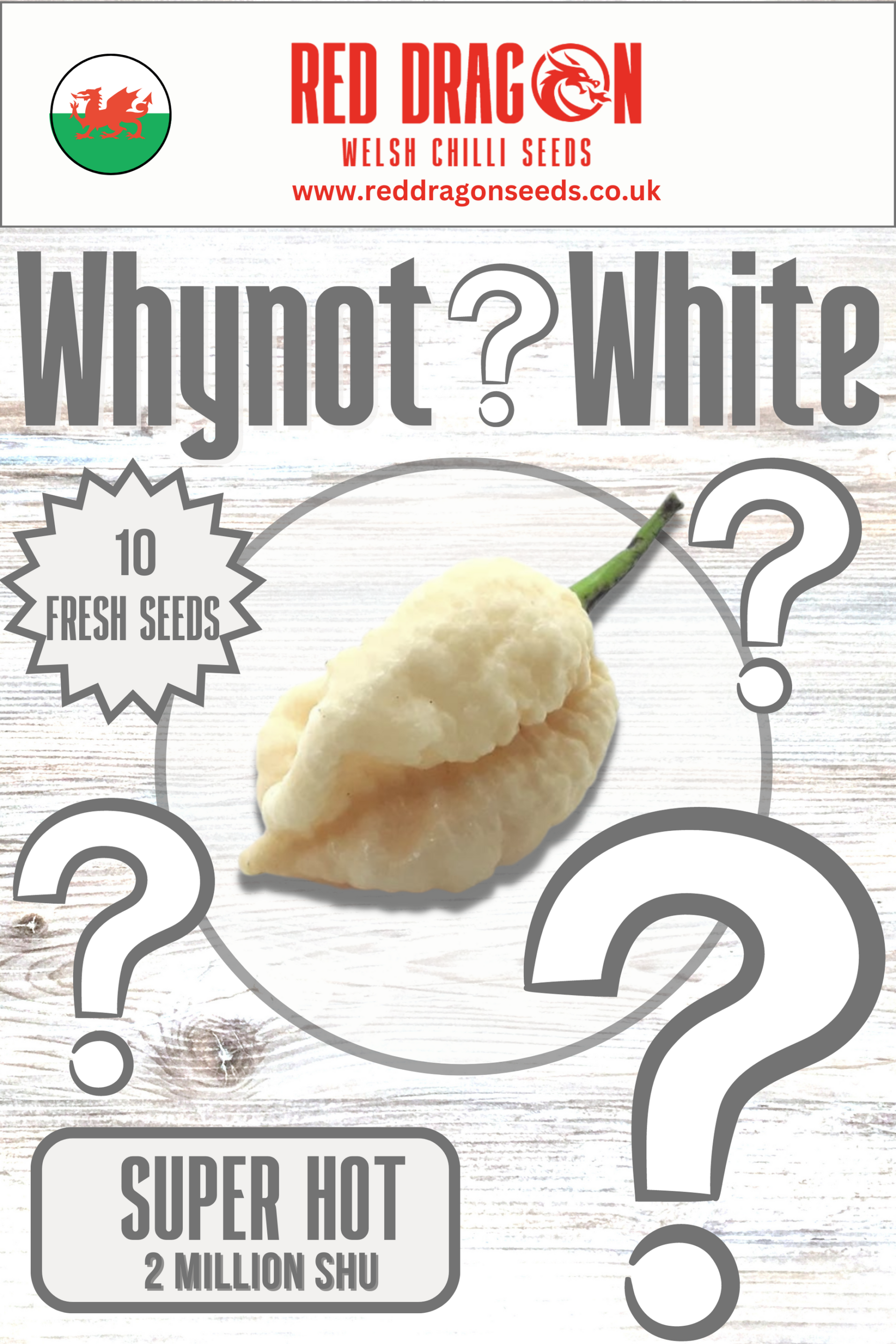Whynot Pepper WhyNot White Chilli Seeds - WhyNot Pepper Seeds - Red Dragon Seeds