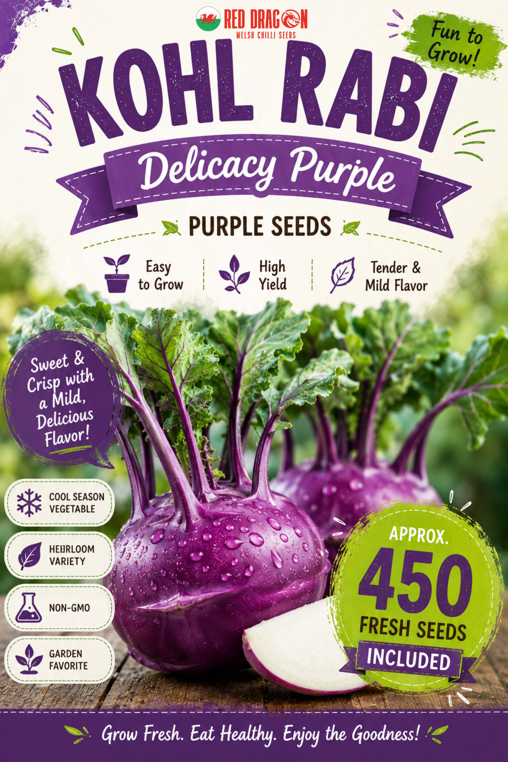 Kohl Rabi Delicacy Purple Seeds