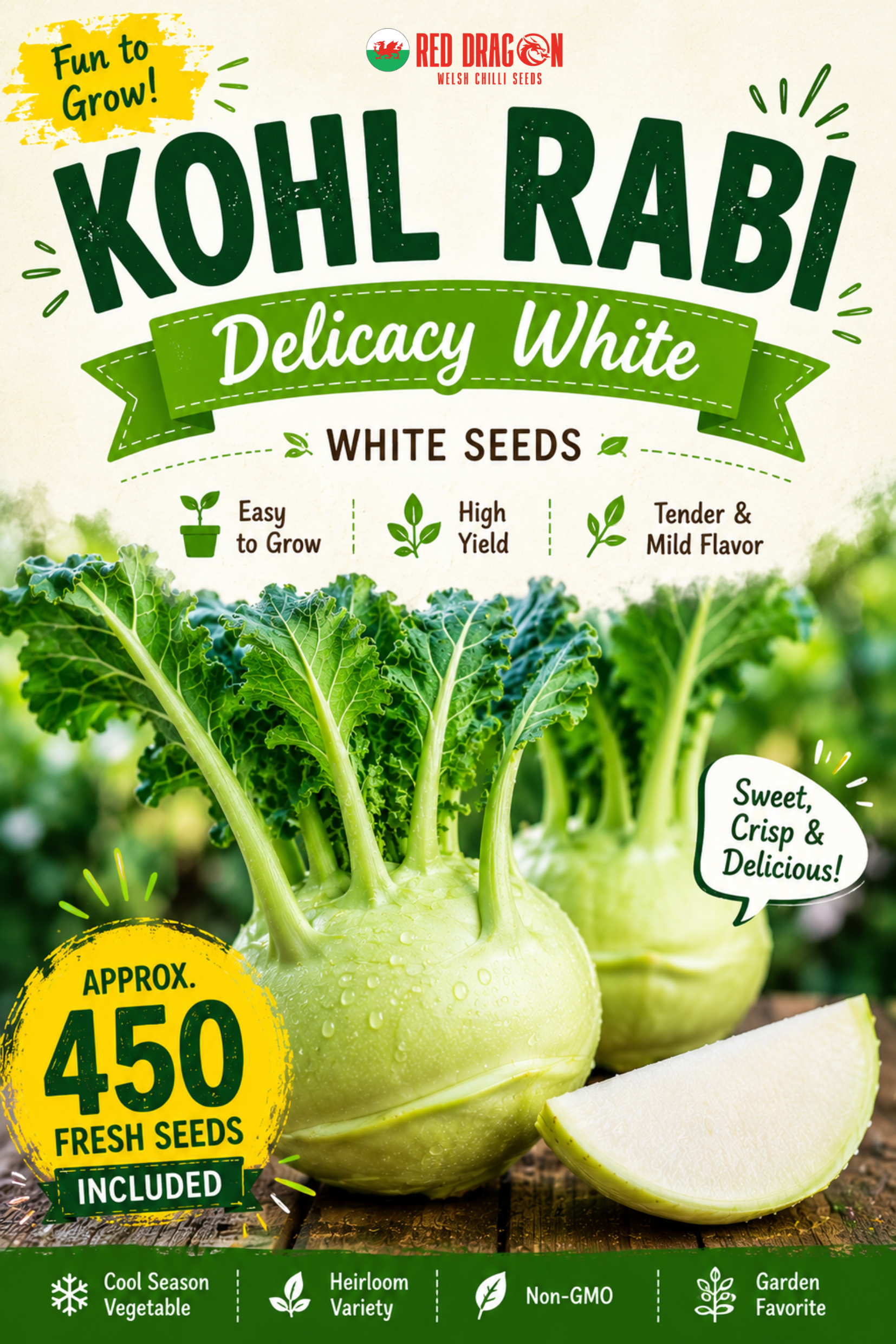 Kohl Rabi Delicacy White Seeds