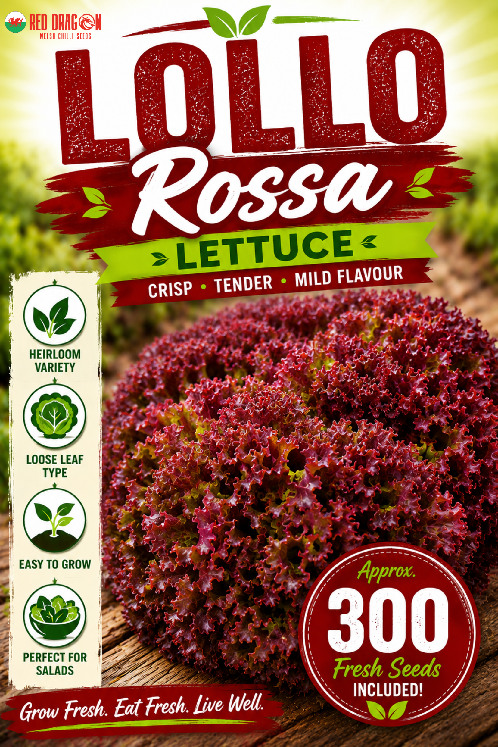 Lollo Rossa Lettuce Seeds