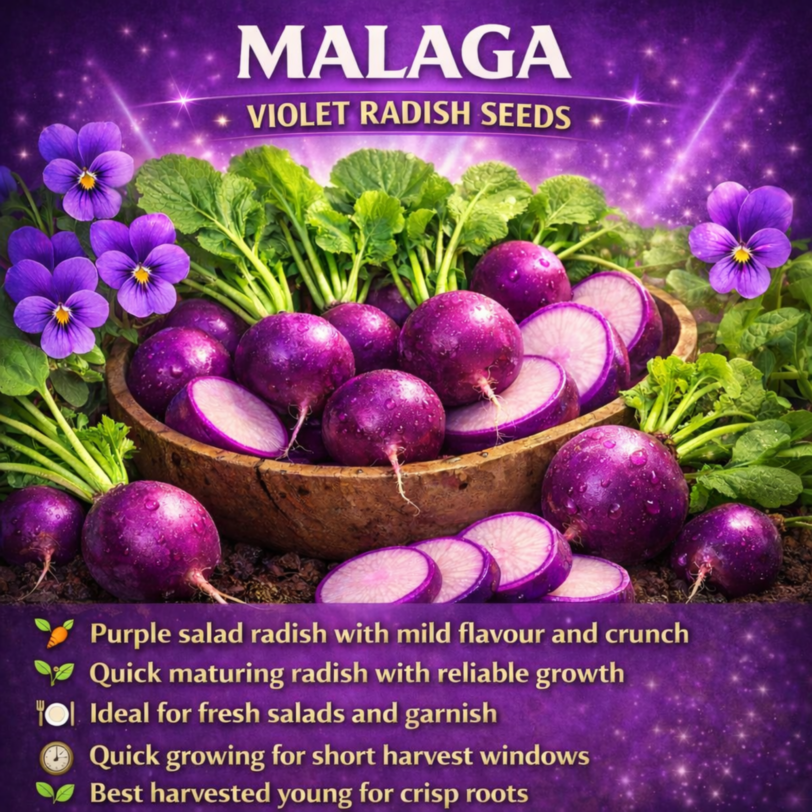 Violet Raddish Malaga Violet Radish Seeds - Striking purple radish with crisp texture ...