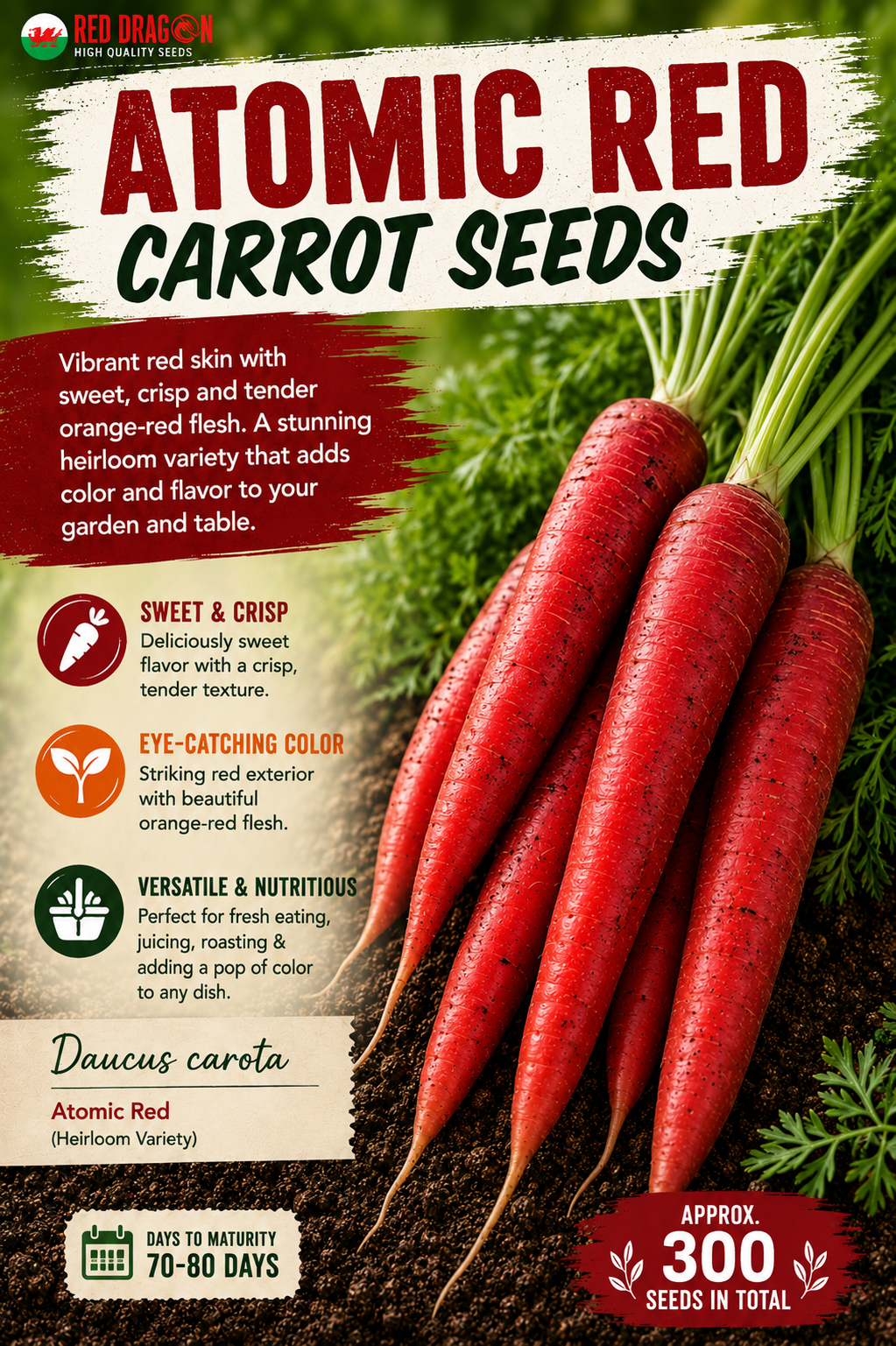 Atomic Red Carrot Seeds