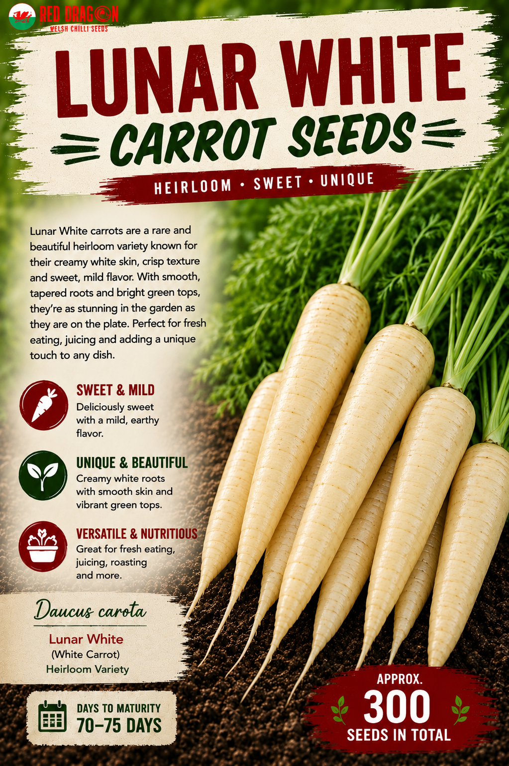 Lunar White Carrot Seeds