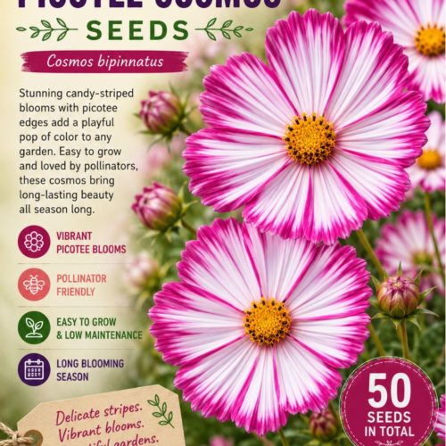 Candy Stripe Picotee Cosmos Seeds