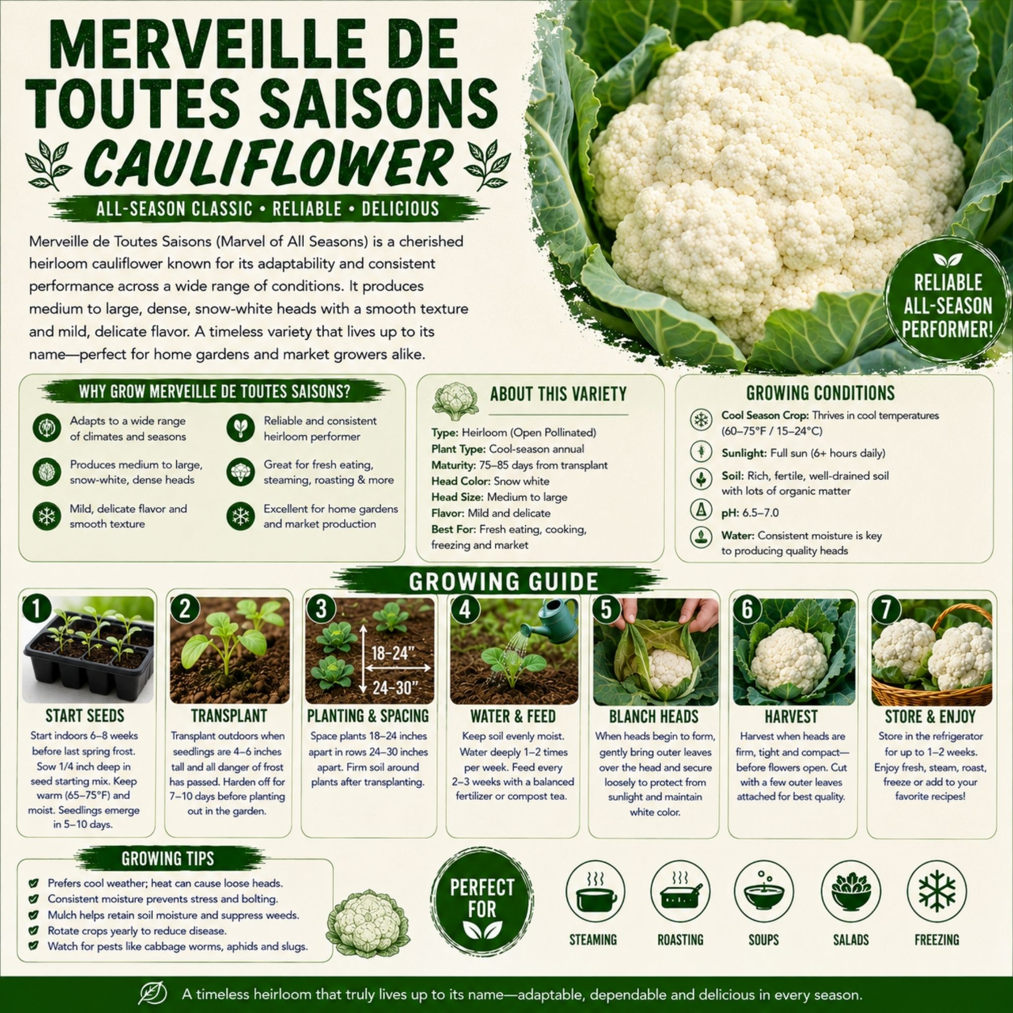 Merveille de Toutes Saisons Cauliflower Seeds - Image 2