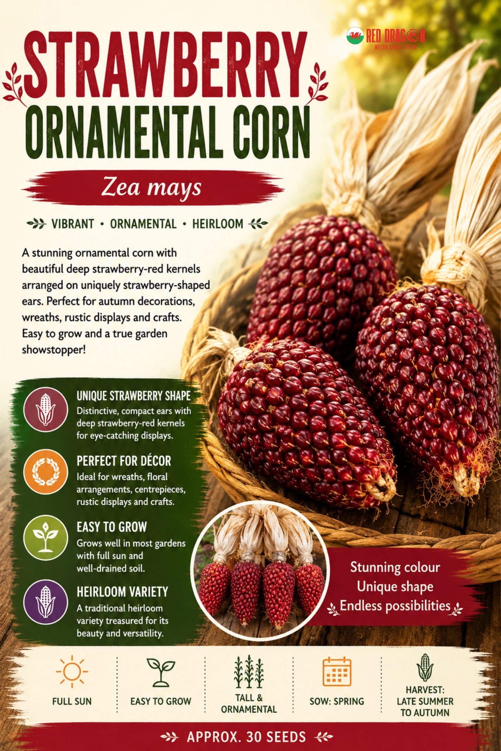 Strawberry Ornamental Corn Seeds