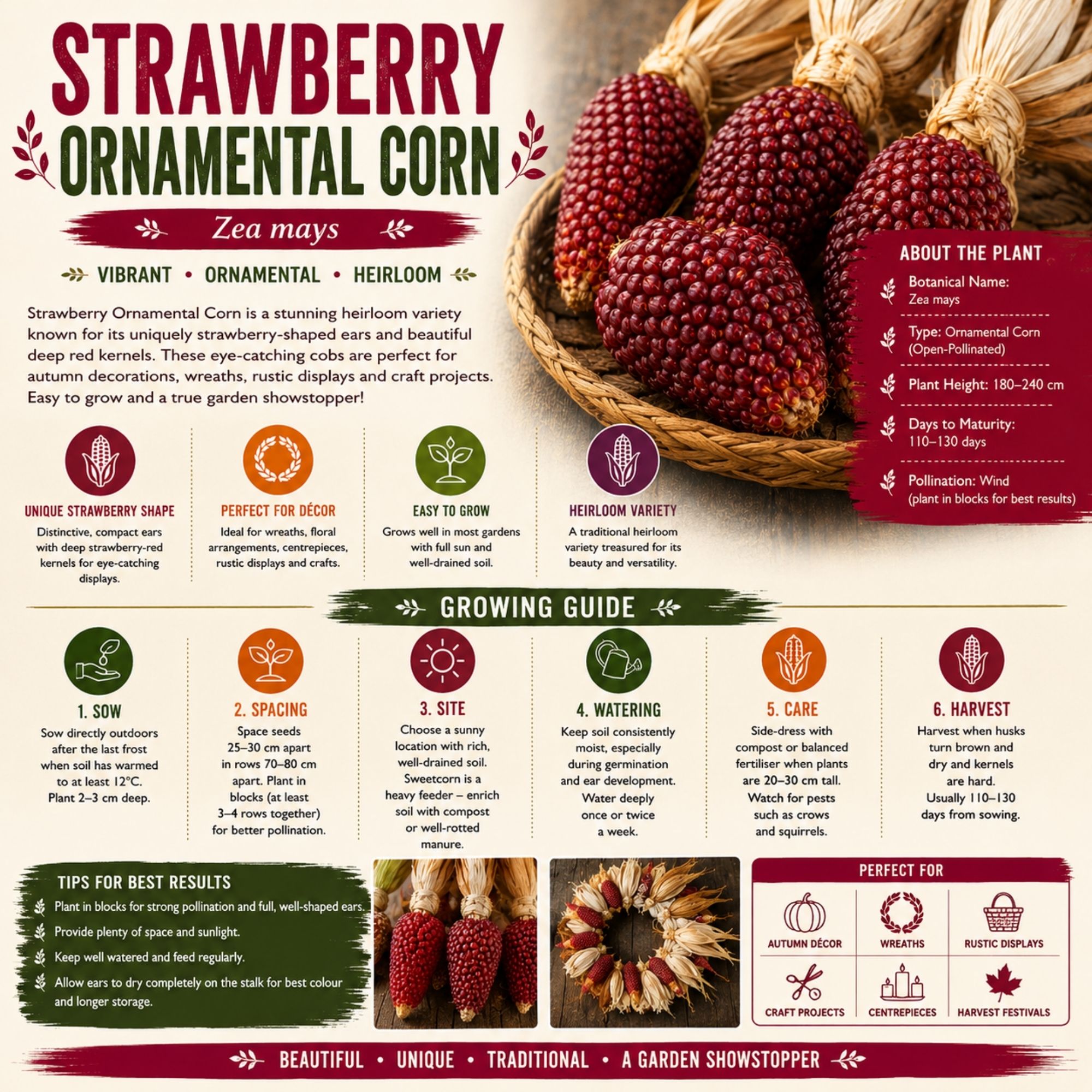 Strawberry Ornamental Corn Seeds - Image 2