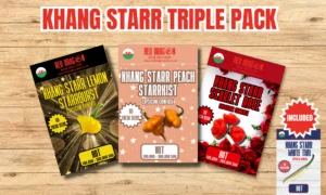 Khang Starr Triple Pack Seeds - Lemon Starrburst - Peach Starrkist - Scarlet Rose - White Thai - 40 Fresh Seeds