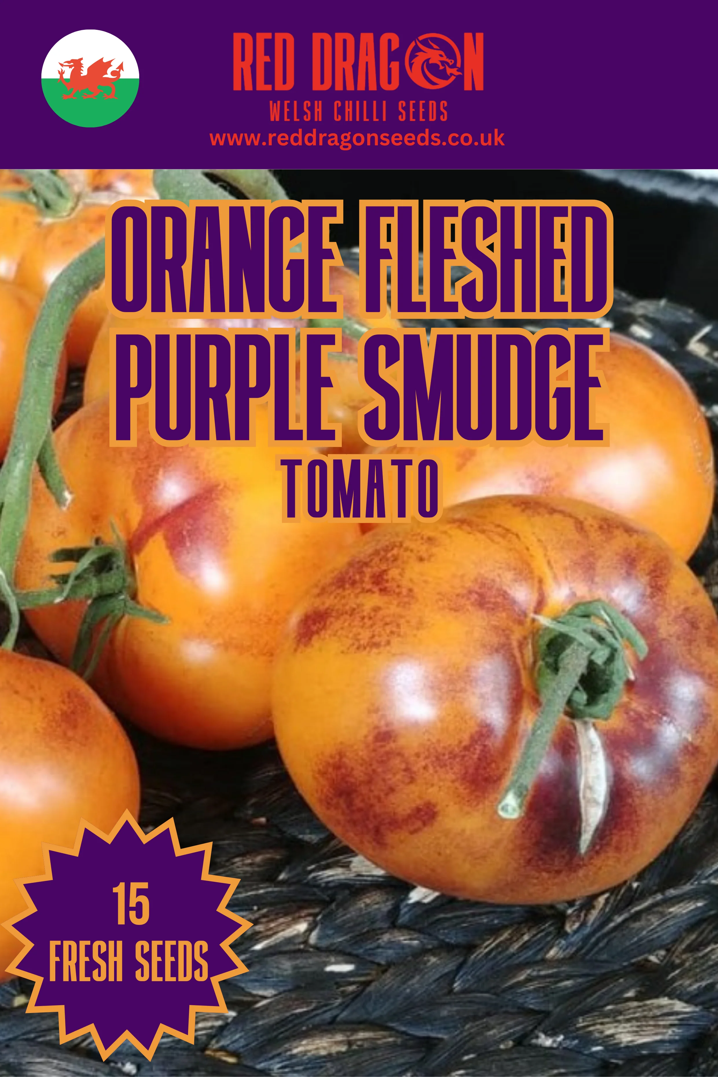 Orange Fleshed Purple Smudge Tomato Seeds