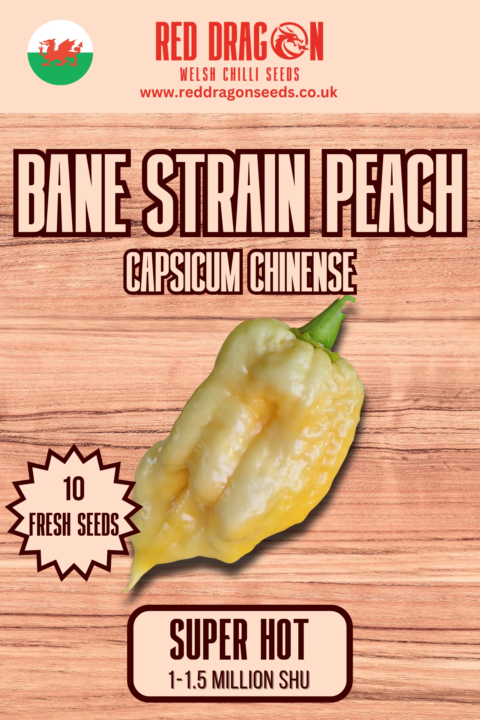 Bane Strain Peach Chilli Seeds
