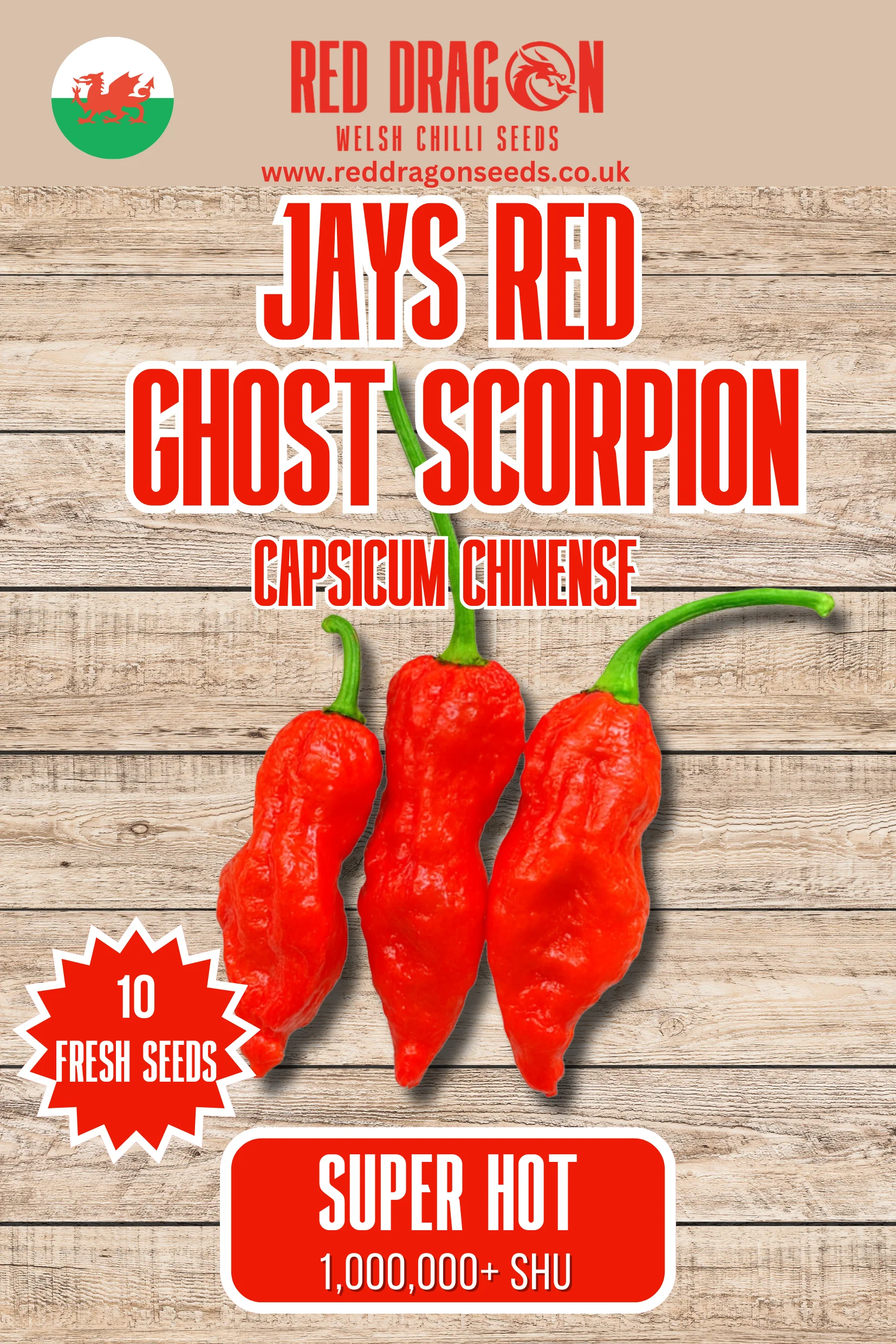 Jays Red Ghost Scorpion Chilli Seeds