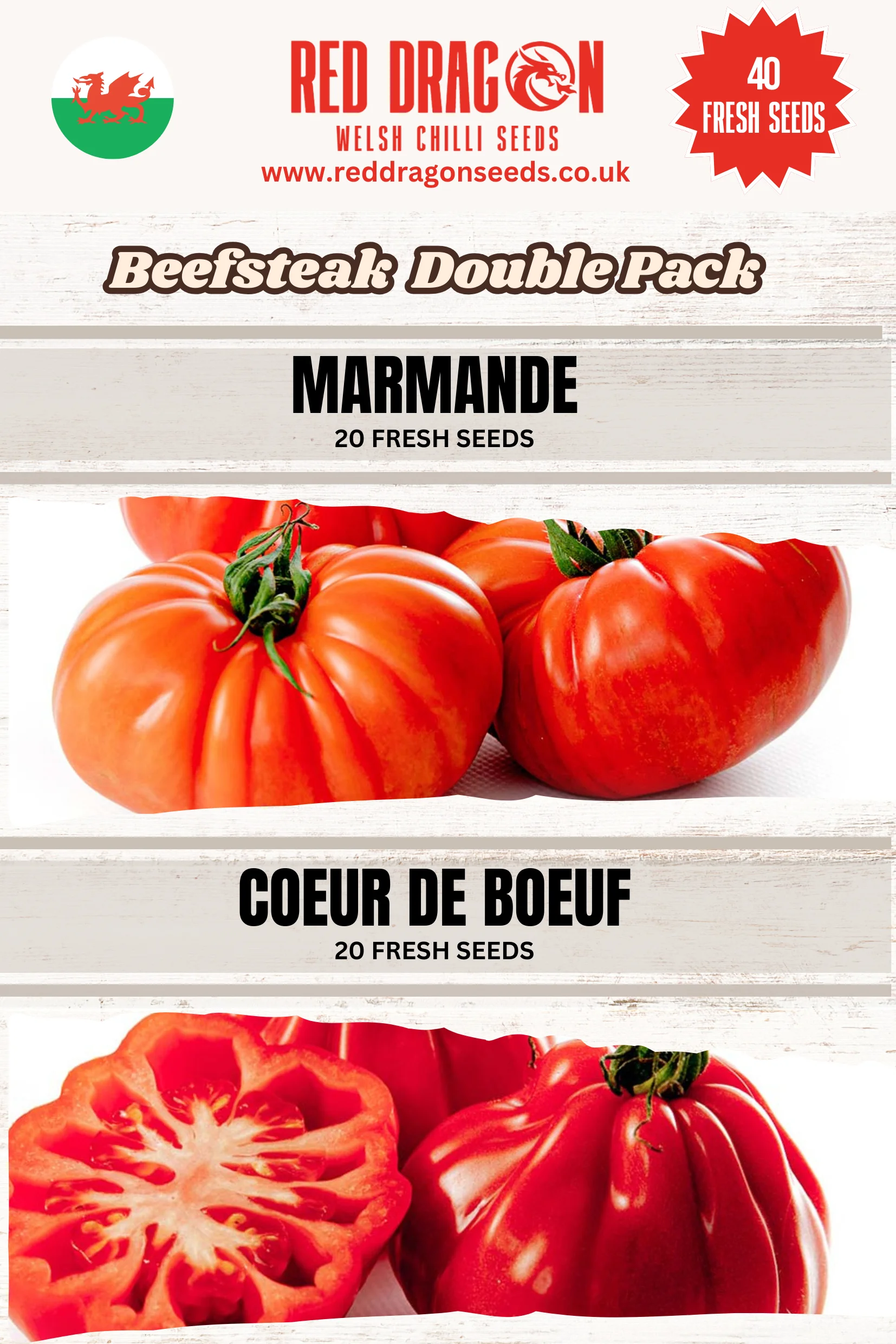 Beefsteak Double Pack tomato seeds