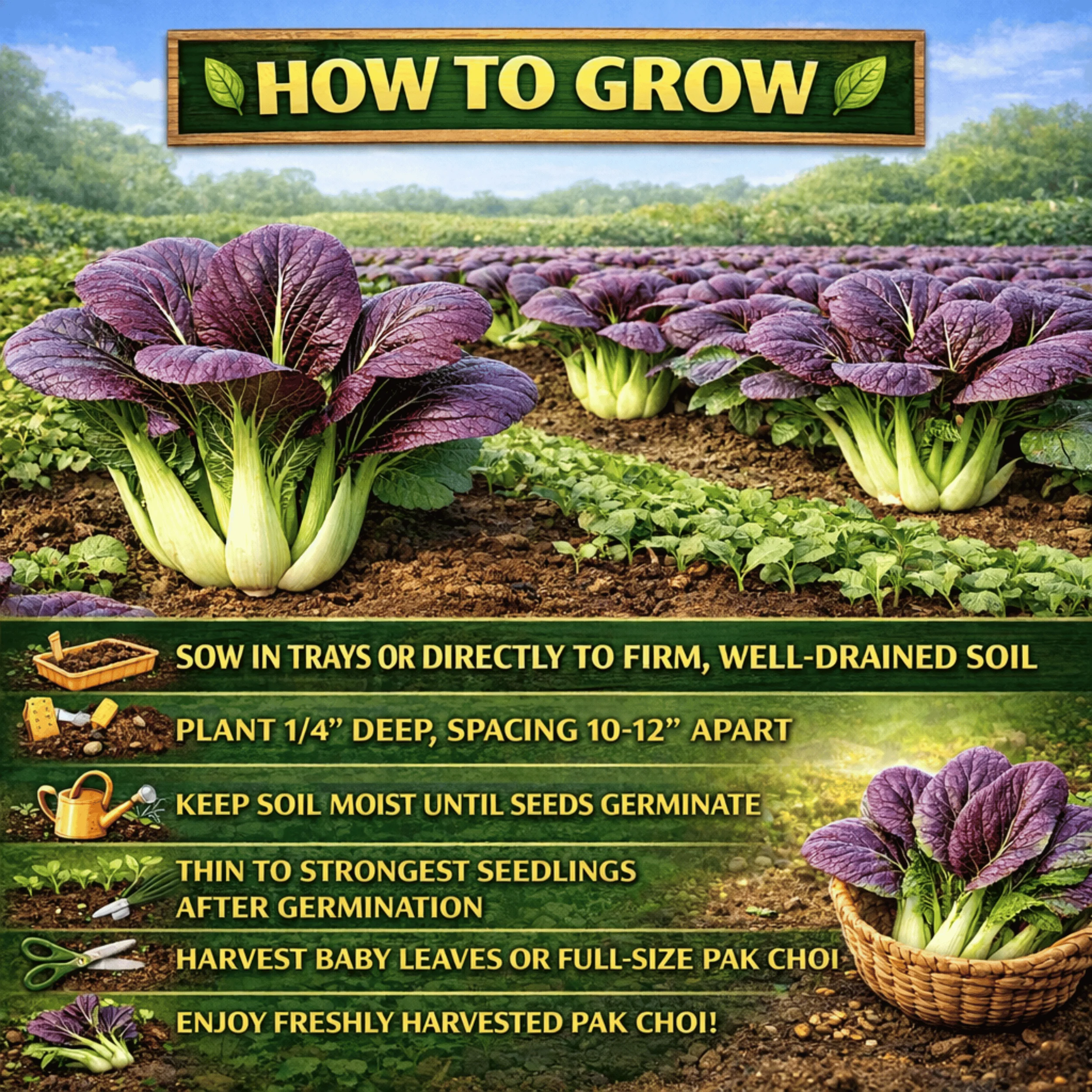 Red Choi F1 Pak Choi Seeds - Image 3