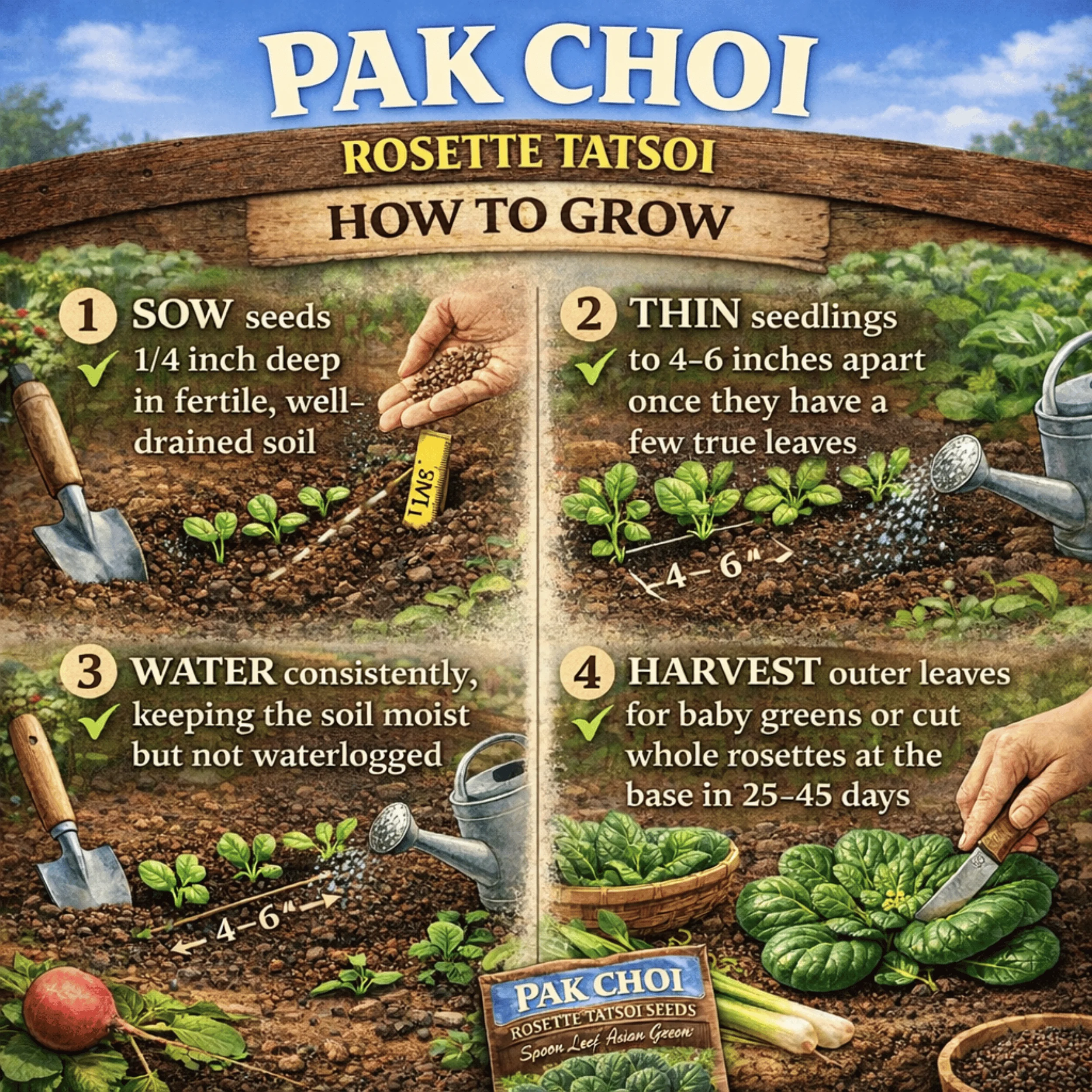 Rosette Tatsoi Pak Choi - Image 3