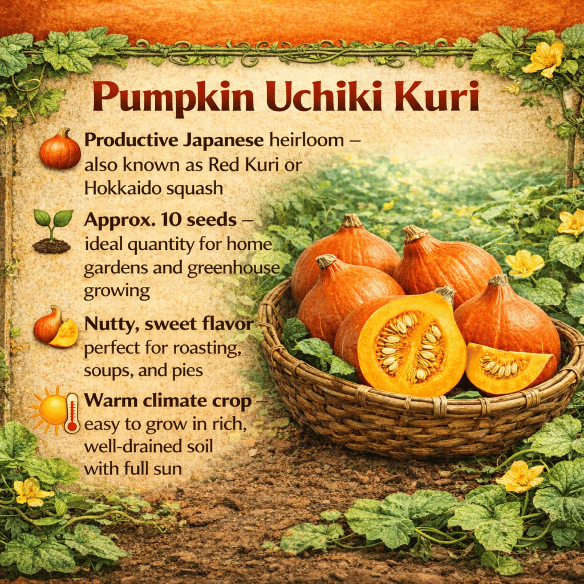 Uchiki Kuri Pumpkin Seeds - Image 2