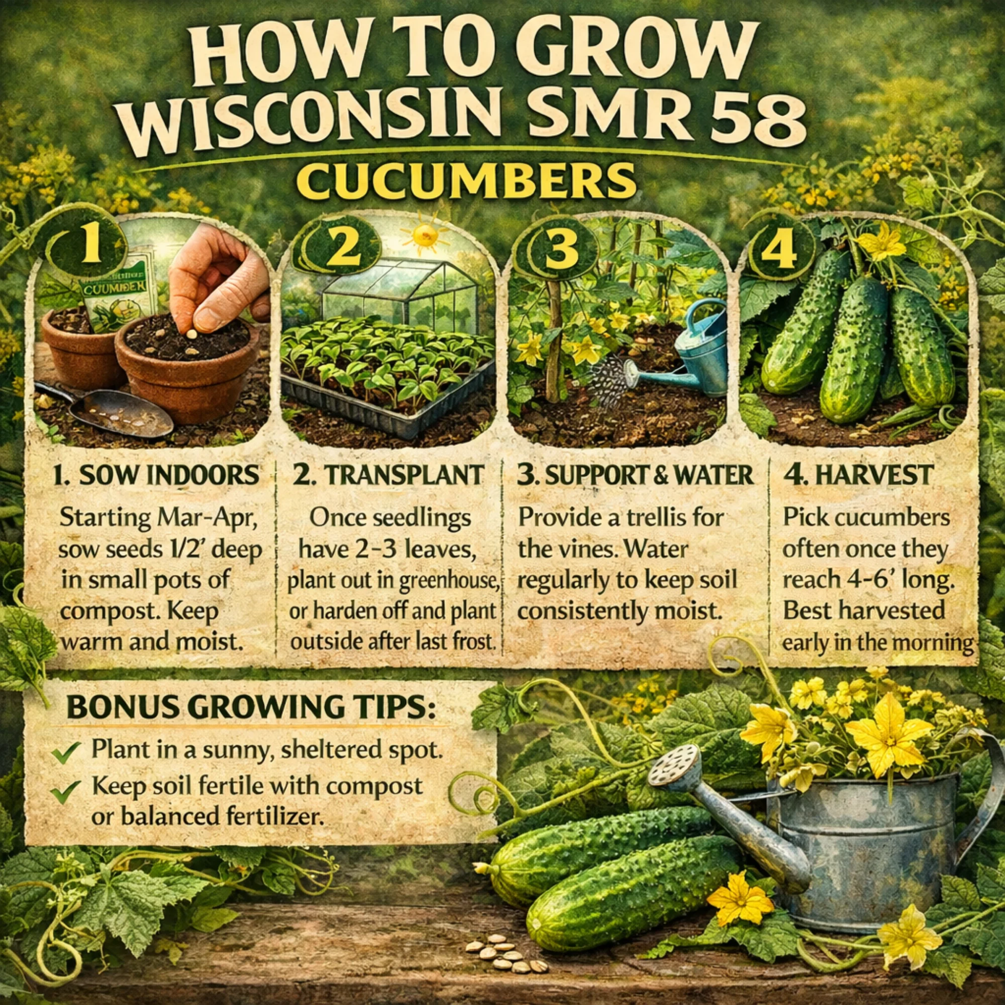 Wisconsin SMR 58 Cucumber Seeds - Image 3