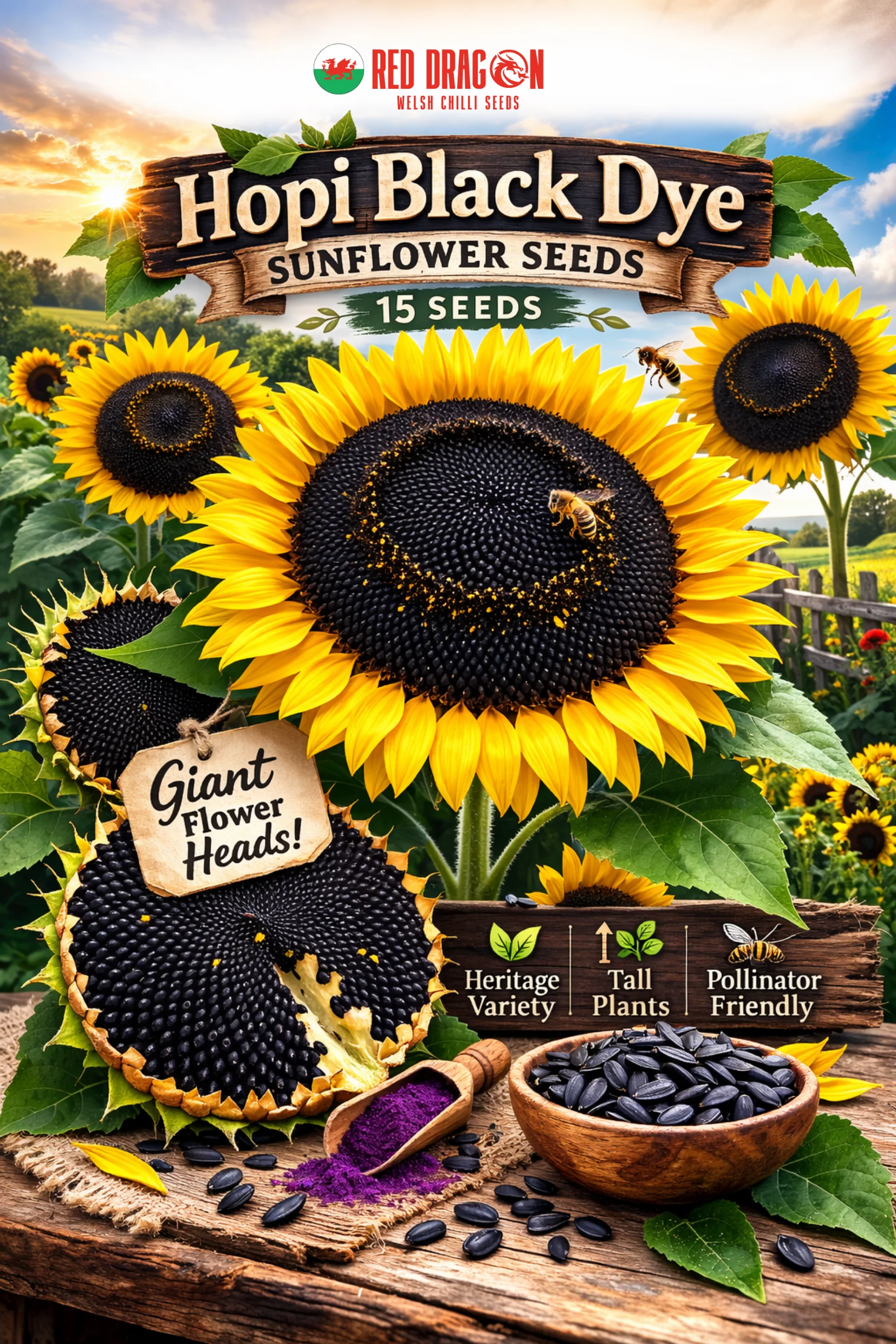 Hopi Black Dye Sunflower Seeds