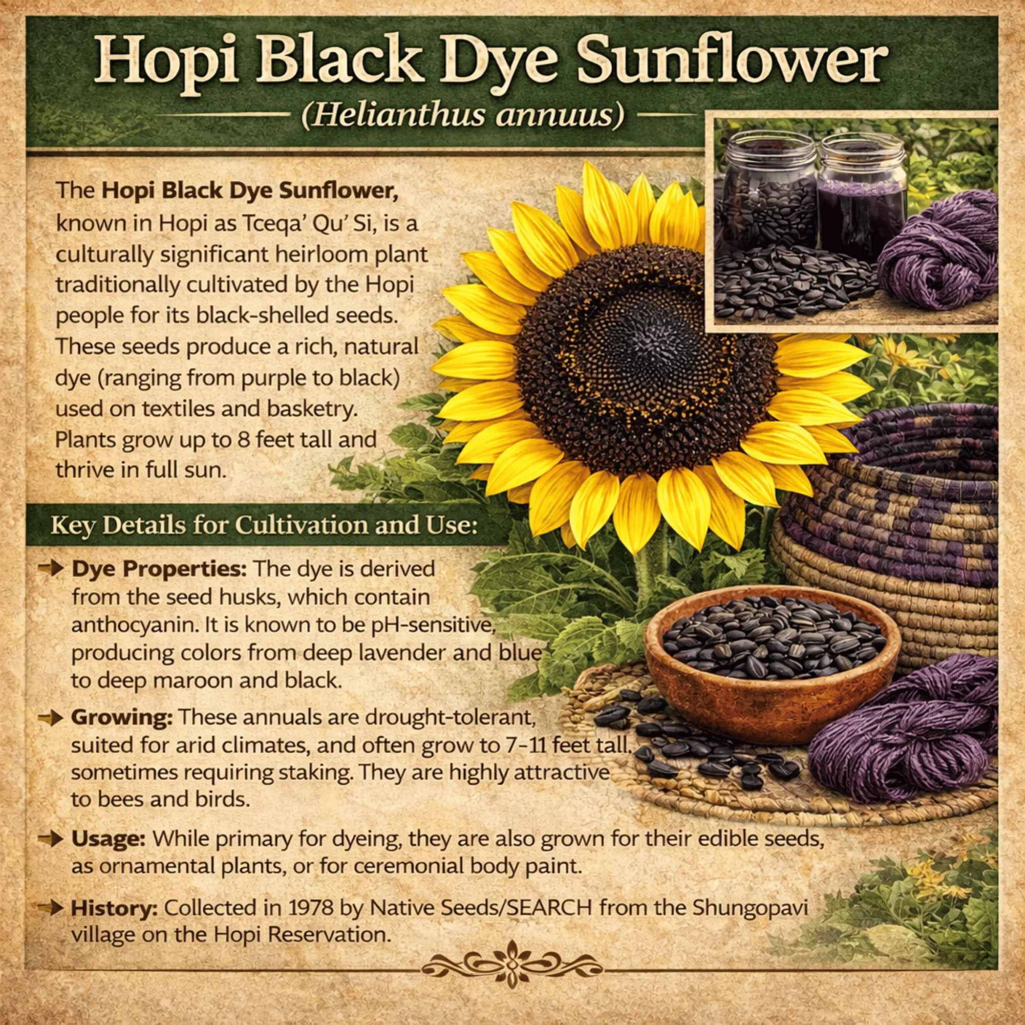 Hopi Black Dye Sunflower Seeds - Image 2