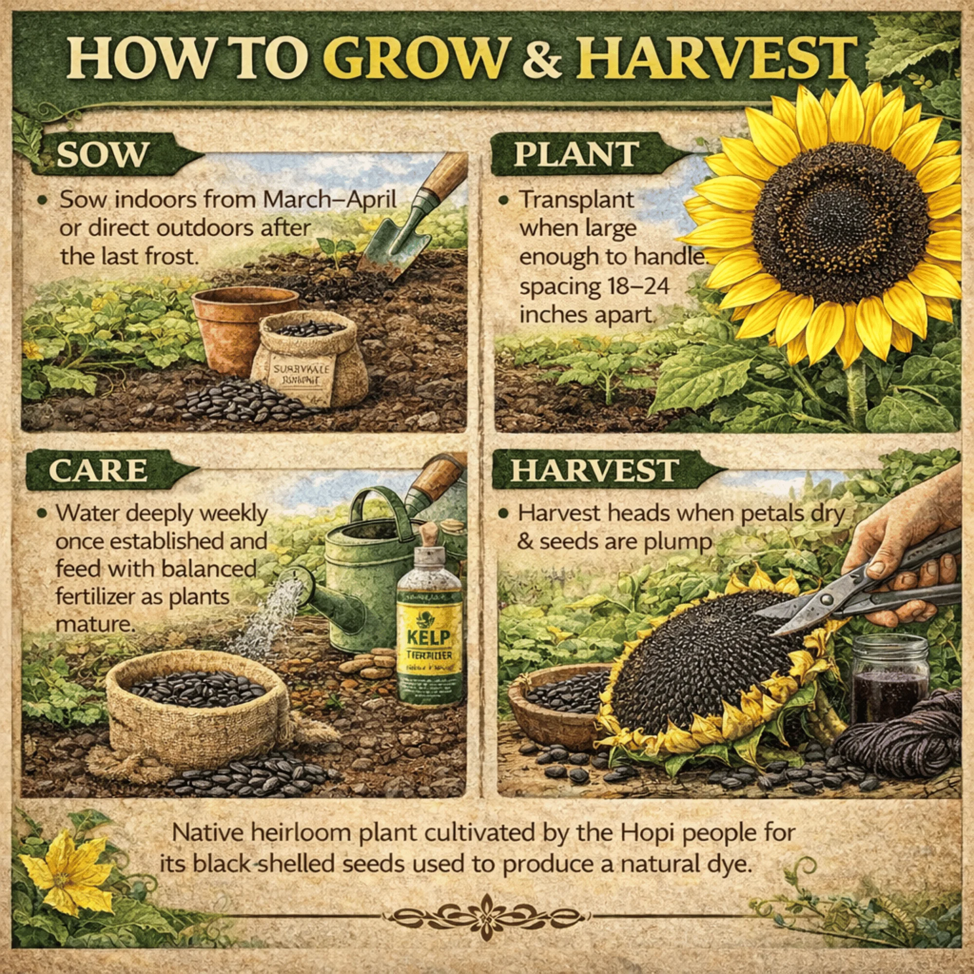 Hopi Black Dye Sunflower Seeds - Image 3