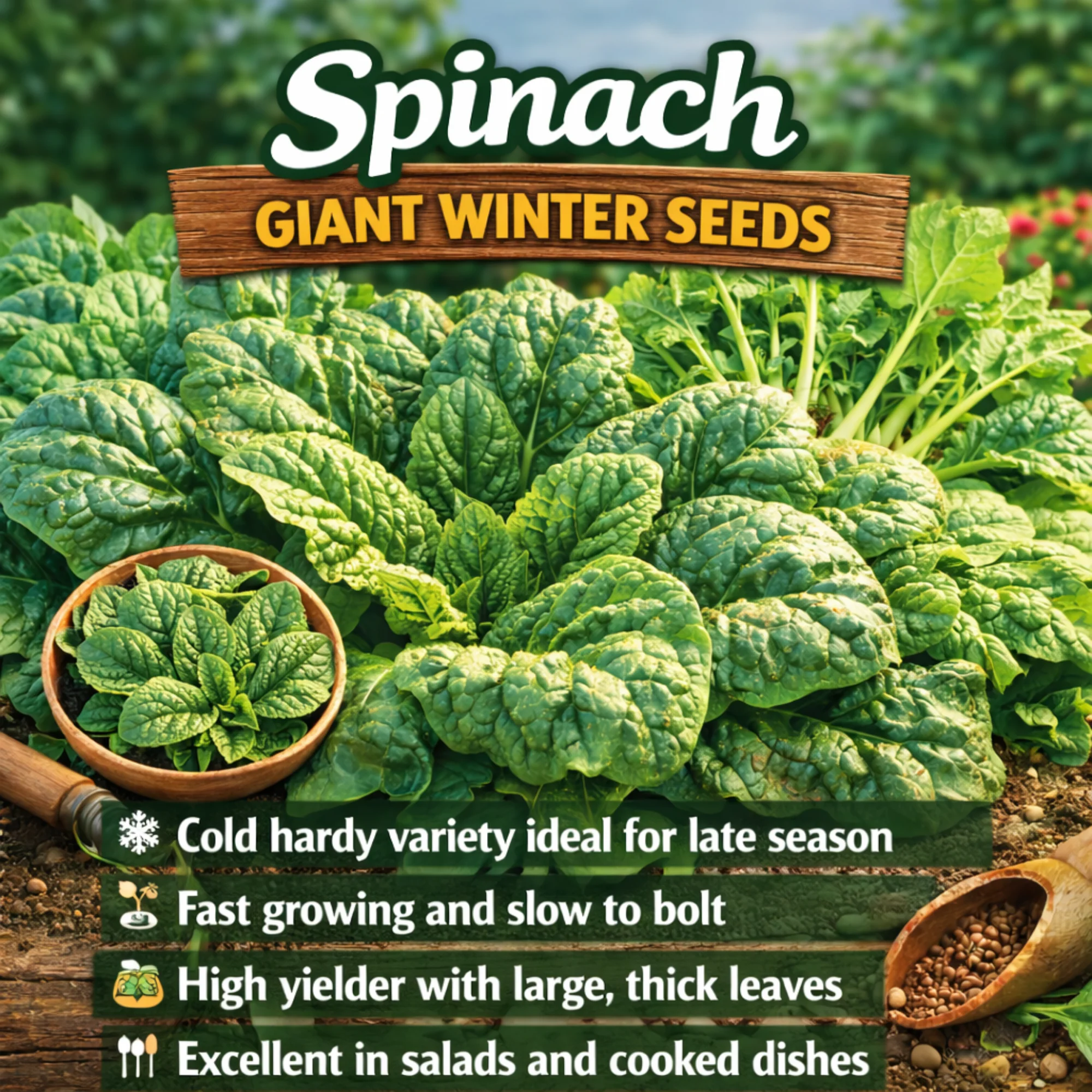 Spinach Giant Winter Seeds - Image 2