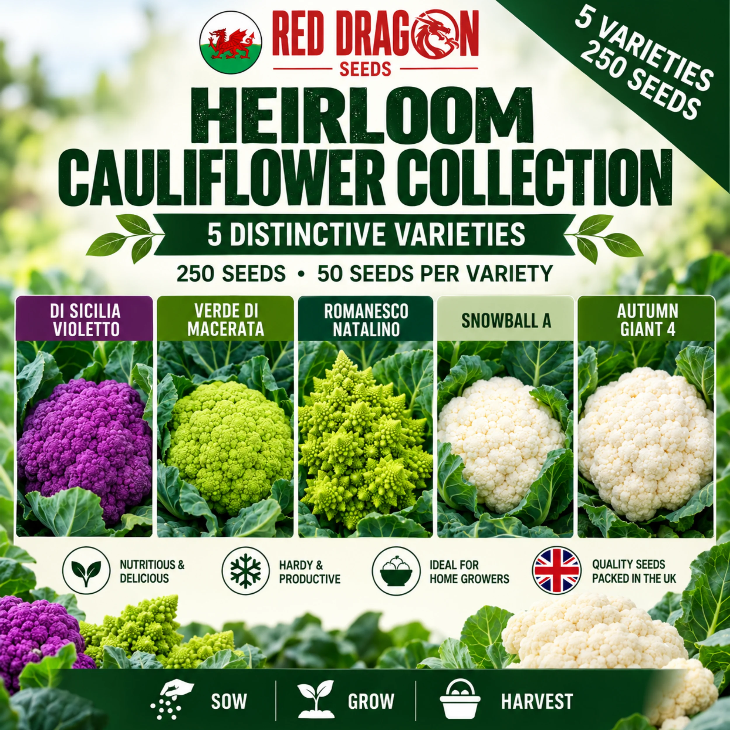 Heirloom Cauliflower Seed Collection