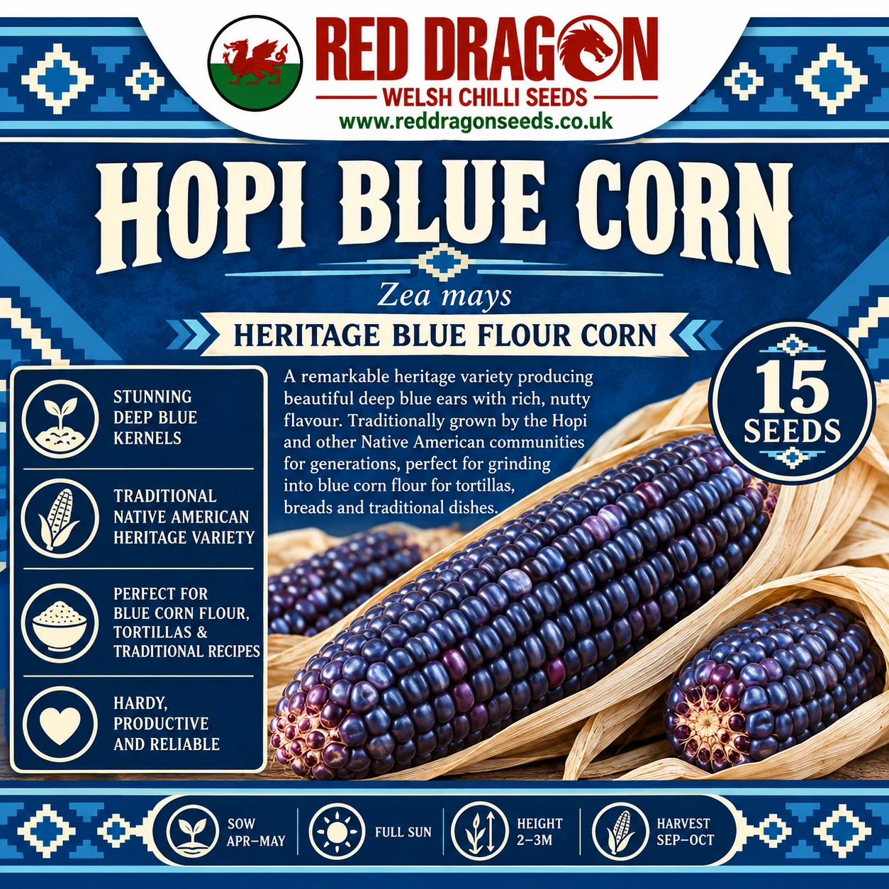 Hopi Blue Corn Seeds